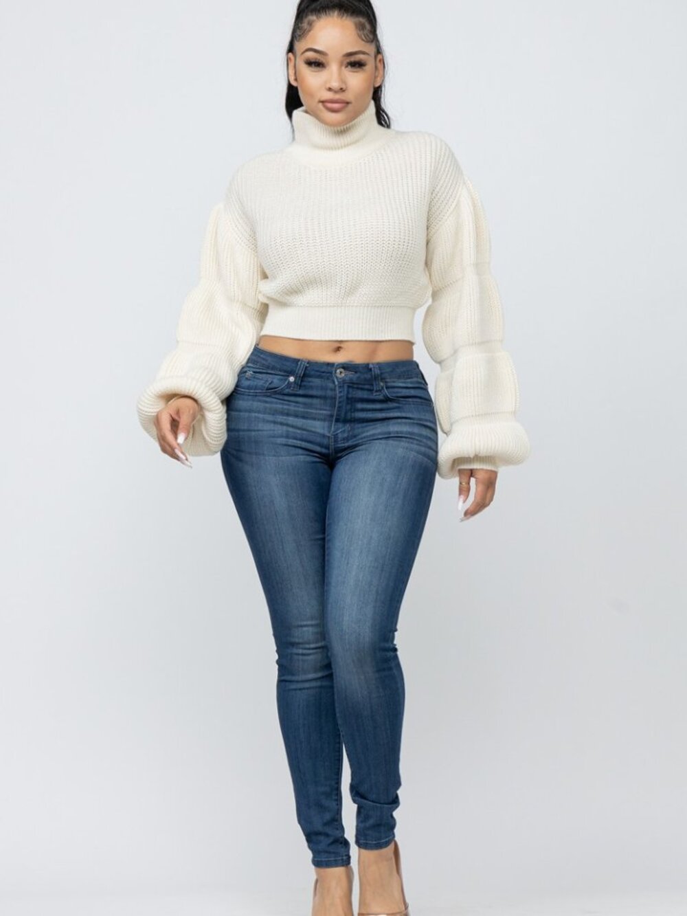 NWT Burst Your Bubble Cropped Sweater (Ivory)